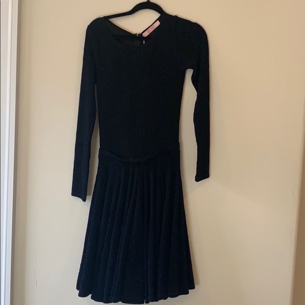 Navy black long sleeve dress